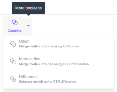 Boolean menu drop down